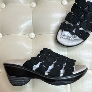 Jambu Sport Wedge black slide sandal, Size 8